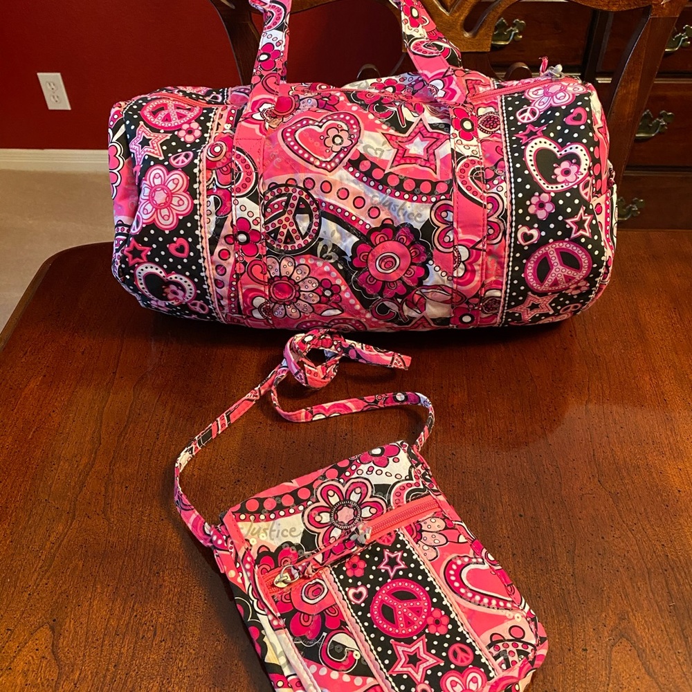 Justice Duffel Bag w/matching crossbody purse